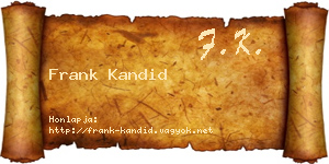Frank Kandid névjegykártya